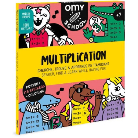 TABLICZKA MNOŻENIA plakat z naklejkami 100x70 cm