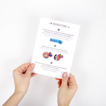 TABLICZKA MNOŻENIA plakat z naklejkami 100x70 cm