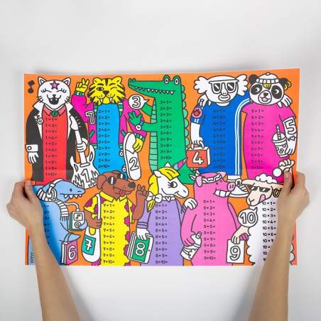 TABLICZKA MNOŻENIA plakat z naklejkami 100x70 cm