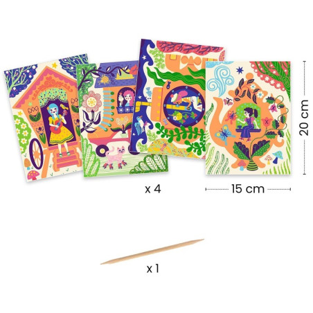 FANTAZYJNE DOMKI zestaw artystyczny zdrapywanka