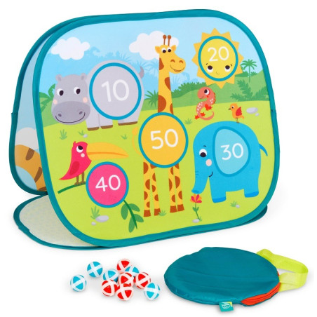 GRA ZRĘCZNOŚCIOWA tarcza z piłeczkami na rzep 3w1 Toss ‘n’ Score