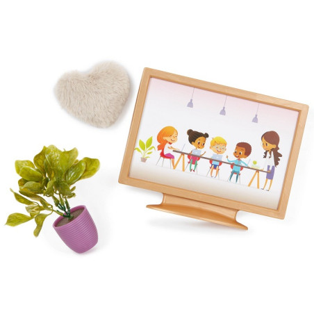 ZESTAW MEBLI DO SALONU z akcesoriami dla lalki 46 cm