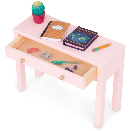 ZESTAW MEBELKÓW DO NAUKI z akcesoriami dla lalki 46 cm