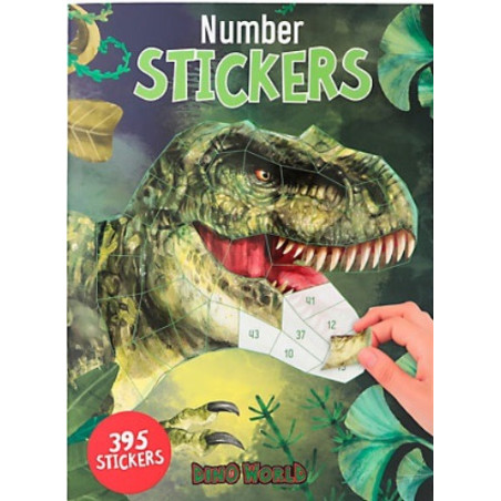 NUMBER STICKERS zestaw kreatywny z naklejkami Dino World