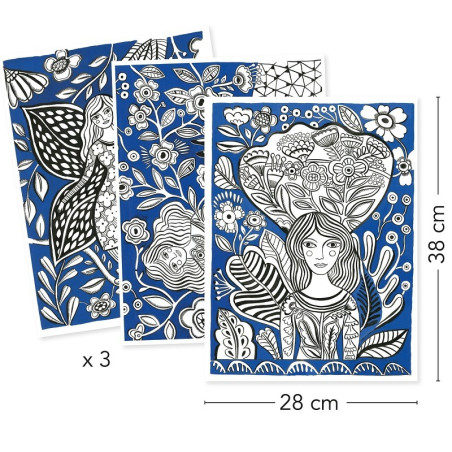 KWIATY obrazy do kolorowania w teczce