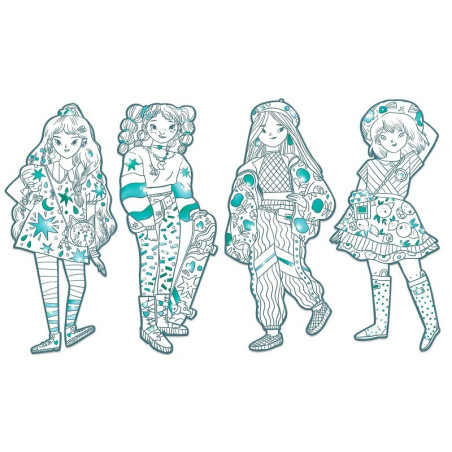 ANGELE metaliczne kolorowanki elegantki