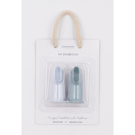 NIEBIESKA silikonowa szczoteczka na palec zestaw 2 szt.