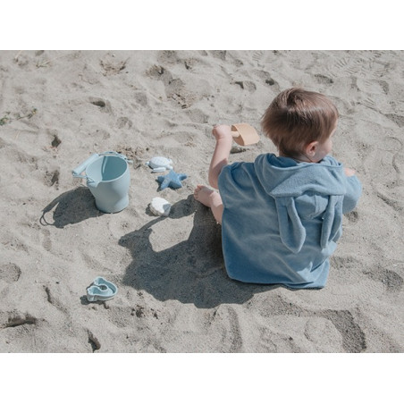 NIEBIESKI zestaw silikonowych zabawek do piasku 6 el.