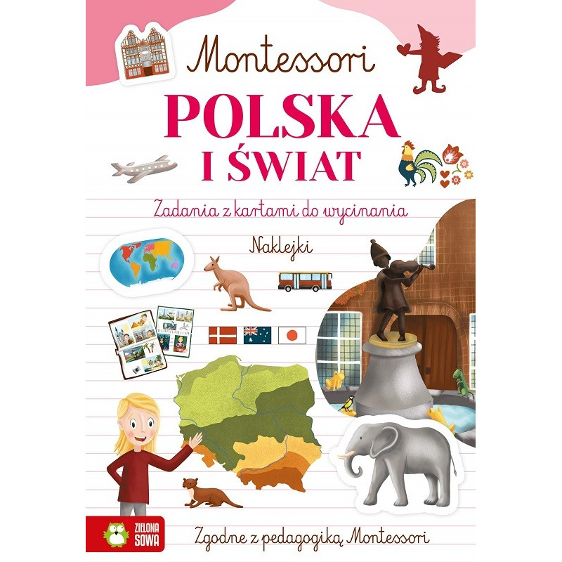 POLSKA I ŚWIAT Montessori książeczka z naklejkami