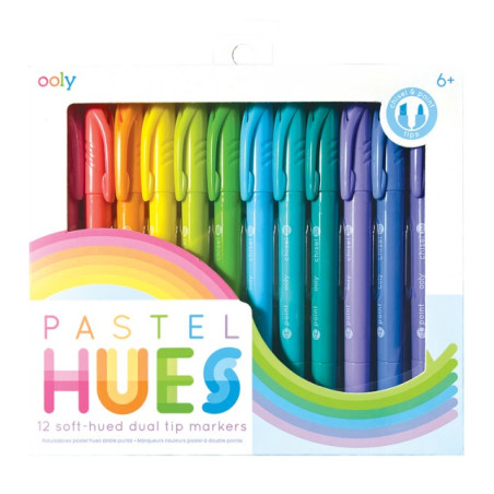 PASTELOWE FLAMASTRY dwustronne Pastel Hues 12 szt.