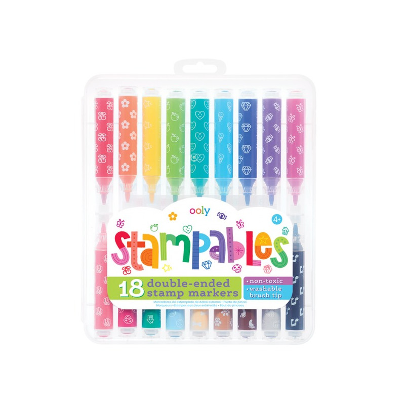 FLAMASTRY ze stempelkami 18 szt. Stampables