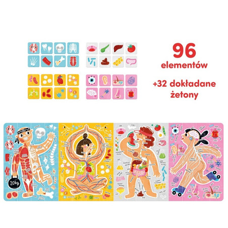 TAK DZIAŁA MOJE CIAŁO tekturowe puzzle 96 el.
