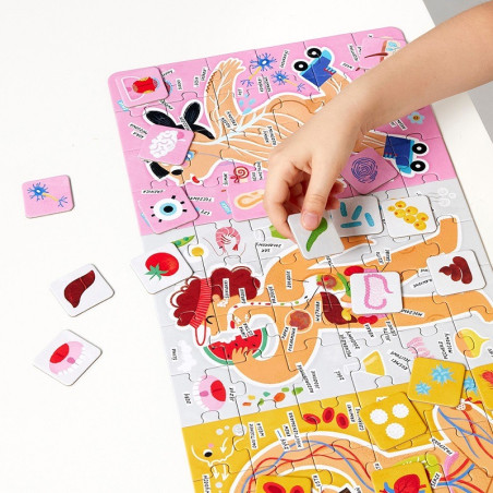 TAK DZIAŁA MOJE CIAŁO tekturowe puzzle 96 el.