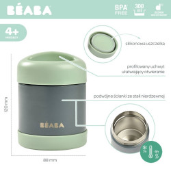 MINERAL GREY/SAGE GREEN pojemnik termos obiadowy ze stali nierdzewnej z hermetycznym zamknięciem 300 ml