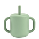 SAGE GREEN silikonowy kubek ze słomką 170 ml