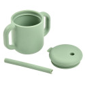 SAGE GREEN silikonowy kubek ze słomką 170 ml