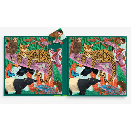 SAFARI I DŻUNGLA puzzle magnetyczne 2x20 el.