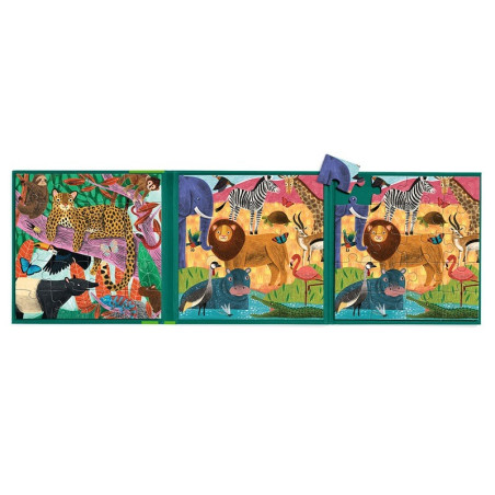 SAFARI I DŻUNGLA puzzle magnetyczne 2x20 el.