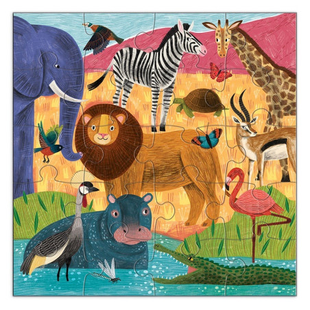 SAFARI I DŻUNGLA puzzle magnetyczne 2x20 el.