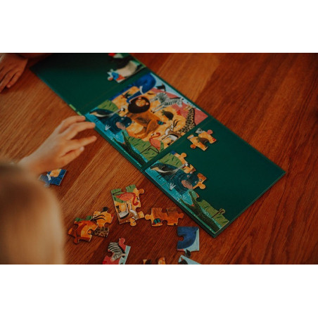 SAFARI I DŻUNGLA puzzle magnetyczne 2x20 el.