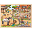 STADNINA KONIE drewniane puzzle 96 elem.