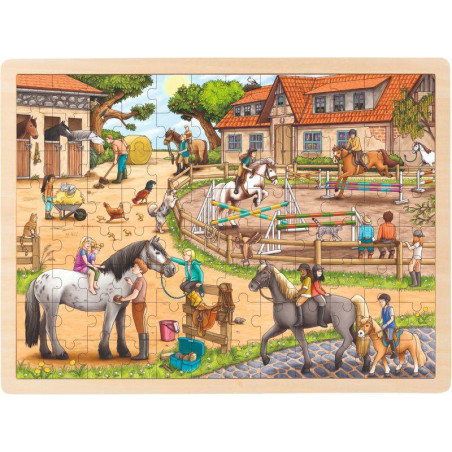 STADNINA KONIE drewniane puzzle 96 elem.