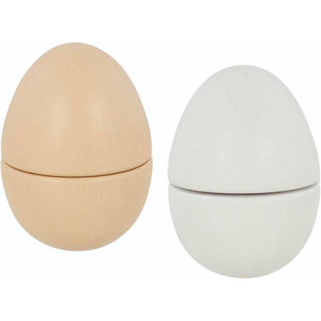 DREWNIANE JAJKA W WYTŁACZANCE zestaw 6 szt.