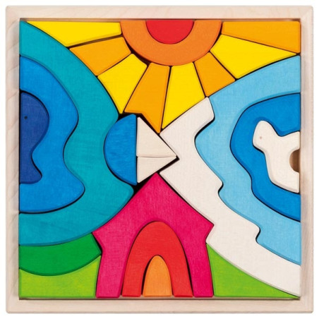 MIŚ POLARNY drewniana mozaika klocki 26 elem.