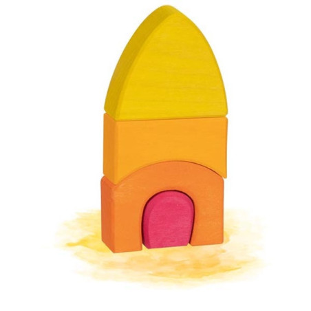 TĘCZOWE DOMKI drewniana mozaika klocki 50 elem.