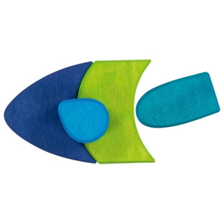 TĘCZOWE DOMKI drewniana mozaika klocki 50 elem.