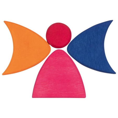 TĘCZOWE DOMKI drewniana mozaika klocki 50 elem.