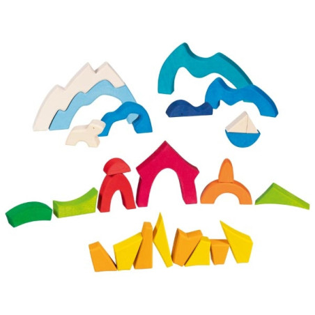 MIŚ POLARNY drewniana mozaika klocki 26 elem.