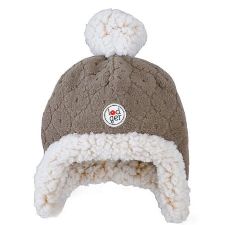 BRĄZOWA dwuwarstwowa zimowa czapeczka z polaru 3-6 m Fleece Buffalo