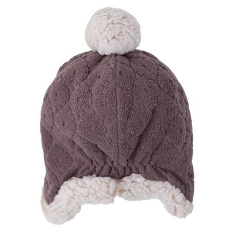 WRZOSOWA dwuwarstwowa zimowa czapeczka polar 6-12m Fleece Mauve
