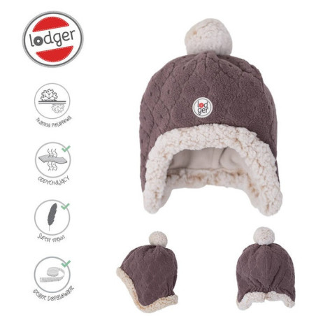 WRZOSOWA dwuwarstwowa zimowa czapeczka polar 6-12m Fleece Mauve