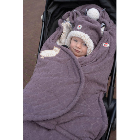 WRZOSOWA dwuwarstwowa zimowa czapeczka polar 6-12m Fleece Mauve