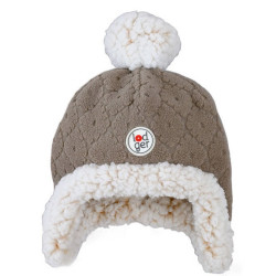 BRĄZOWA dwuwarstwowa zimowa czapeczka polar 1-2 lata Fleece Buffalo