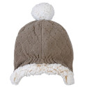 BRĄZOWA dwuwarstwowa zimowa czapeczka polar 1-2 lata Fleece Buffalo