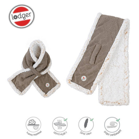 BRĄZOWY dwuwarstwowy szaliczek z polaru Fleece Buffalo