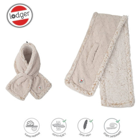 JASNOBEŻOWY dwuwarstwowy szaliczek z polaru Fleece Birch