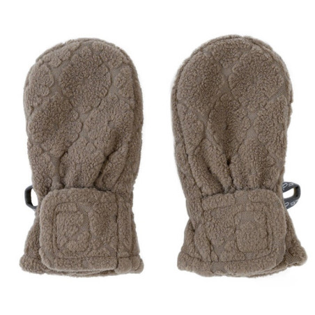 BRĄZOWE rękawiczki niemowlęce z polaru 0-12 m Fleece Buffalo
