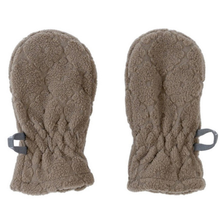 BRĄZOWE rękawiczki niemowlęce z polaru 0-12 m Fleece Buffalo