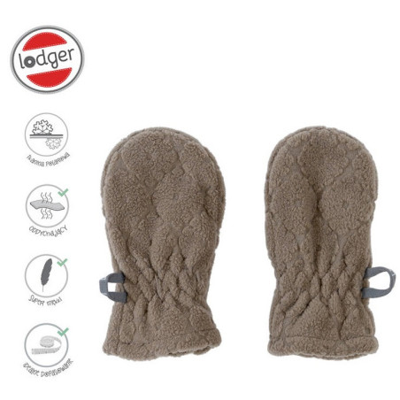 BRĄZOWE rękawiczki niemowlęce z polaru 0-12 m Fleece Buffalo