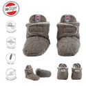 BRĄZOWE buciki kapcie z polaru z antypoślizgową podeszwą 6-12 m Fleece Buffalo