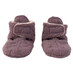 WRZOSOWE buciki kapcie z polaru z antypoślizgową podeszwą 6-12 m Fleece Mauve