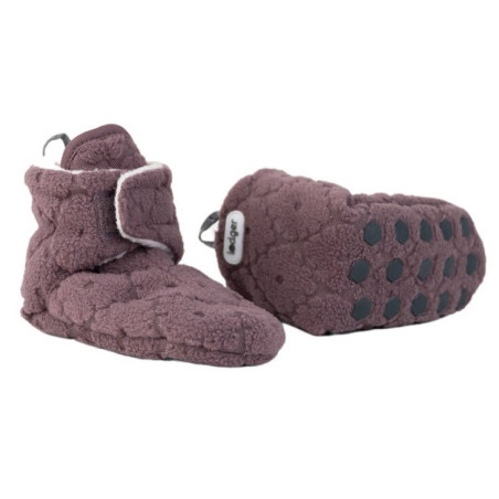 WRZOSOWE buciki kapcie polar z antypoślizgową podeszwą 12-18m Mauve