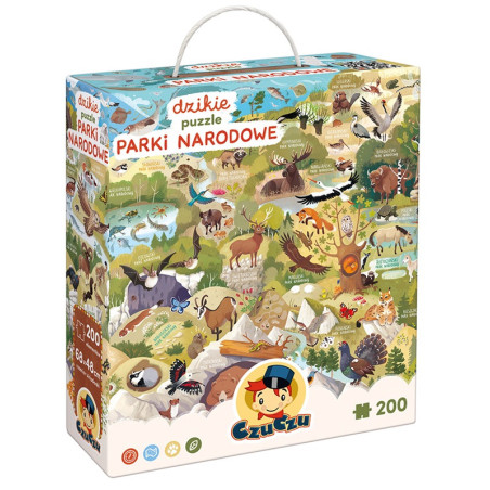 PARKI NARODOWE dzikie puzzle tekturowe 200 el.