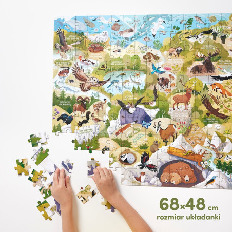 PARKI NARODOWE dzikie puzzle tekturowe 200 el.