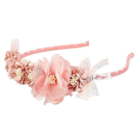 KWIATY różowa opaska do włosów Diede