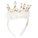 KORONA opaska do włosów z futerkiem Coralina
